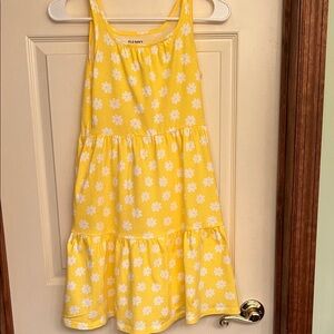 Old Navy Sunny Yellow Floral Dress With Pockets EUC